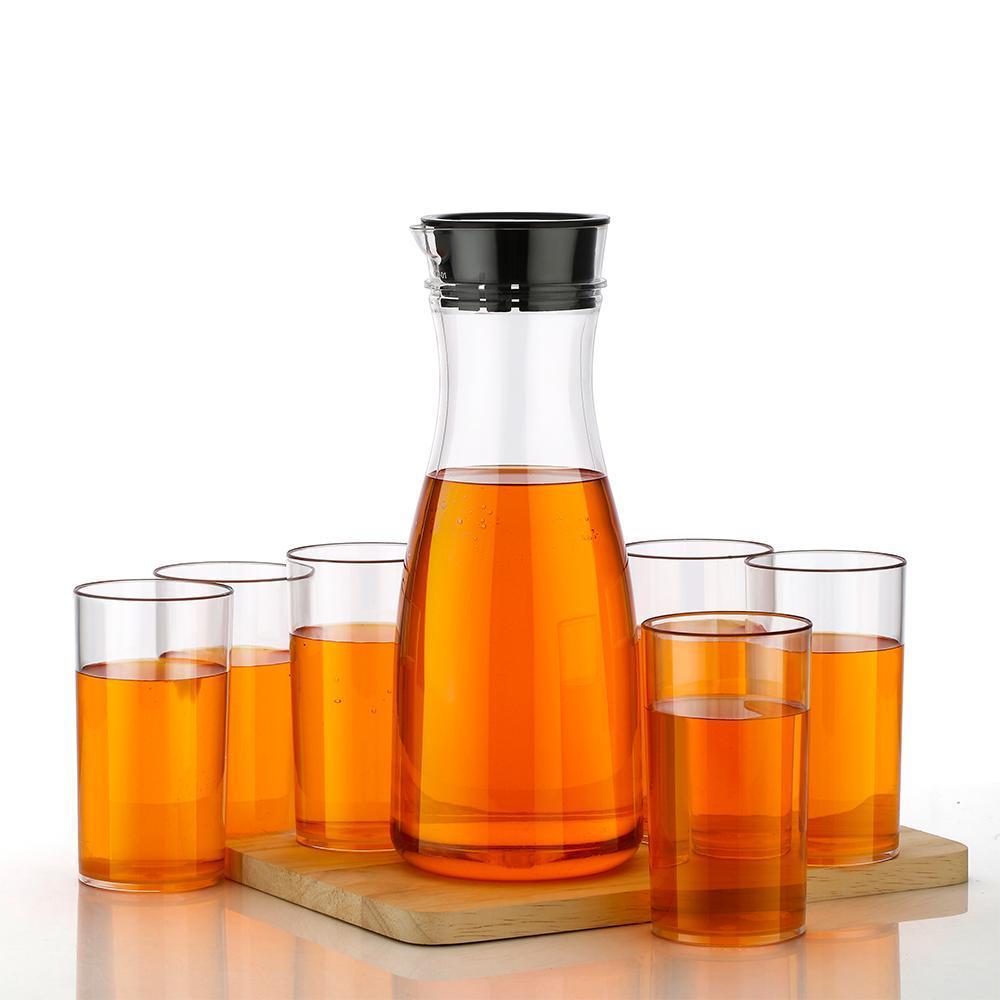0076_Transparent Unbreakable Water Juicy Jug and 6 Pcs. Glass Combo Set for Dining Table Office Restaurant Pitcher - SkyShopy 0076_Transparent Unbreakable Water Juicy Jug and 6 Pcs. Glass Combo Set for Dining Table Office Restaurant Pitcher - SkyShopy